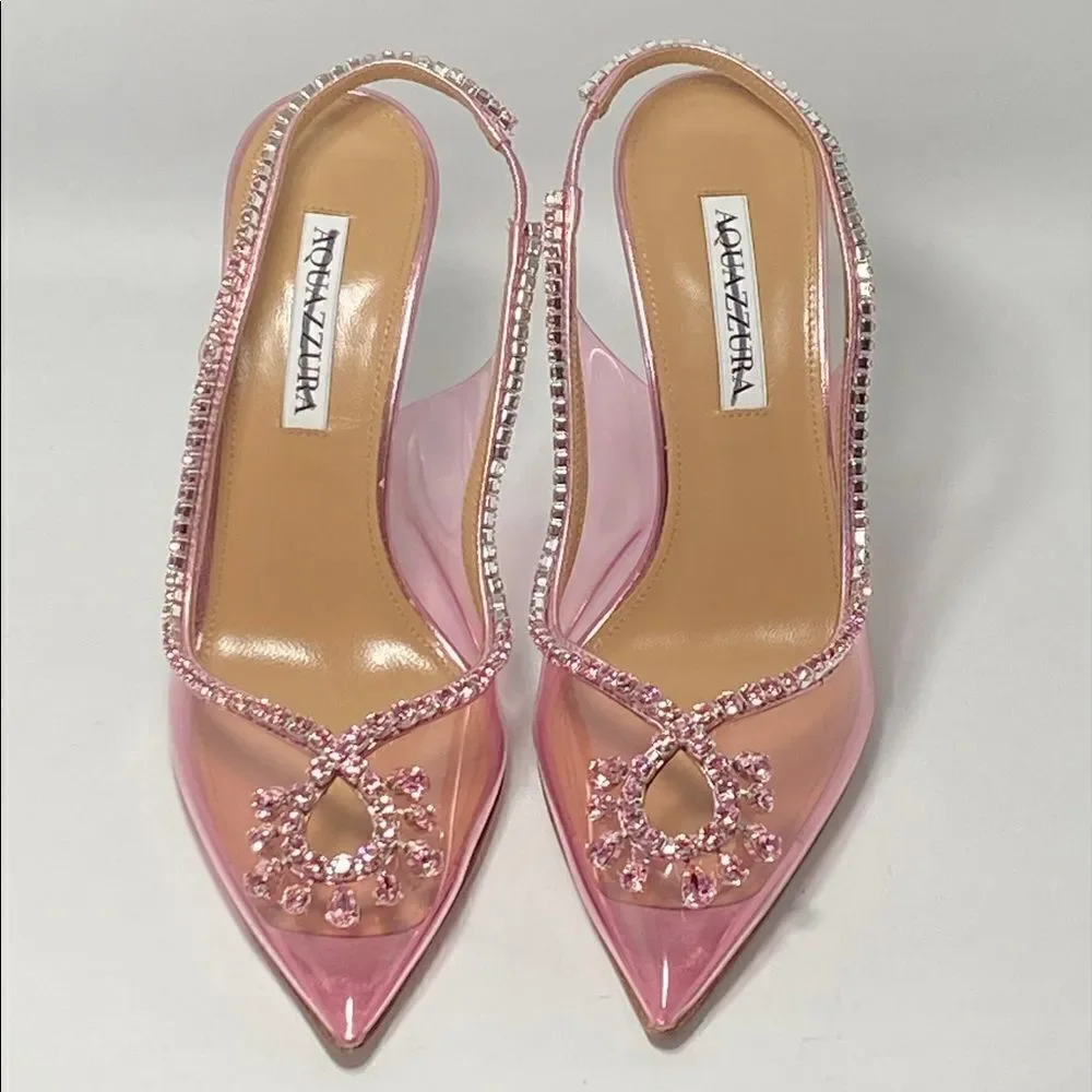 Aquazzura Seduction 105mm crystal-embellished pumps size 38